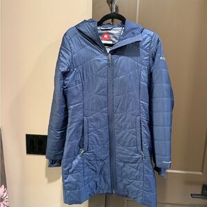 Columbia omni heat Navy Hooded Quilted Puffer Coat